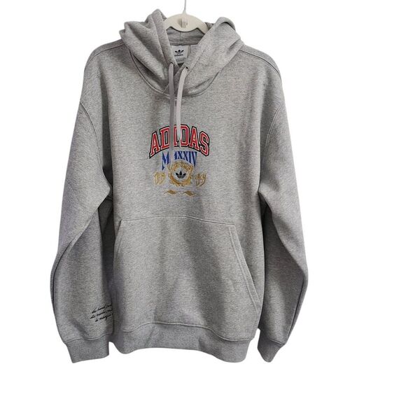 Adidas‎ Originals Sweater Mens Large Gray  VRCT 1 Graphic Hoodie Pullover NWT - Picture 1 of 9